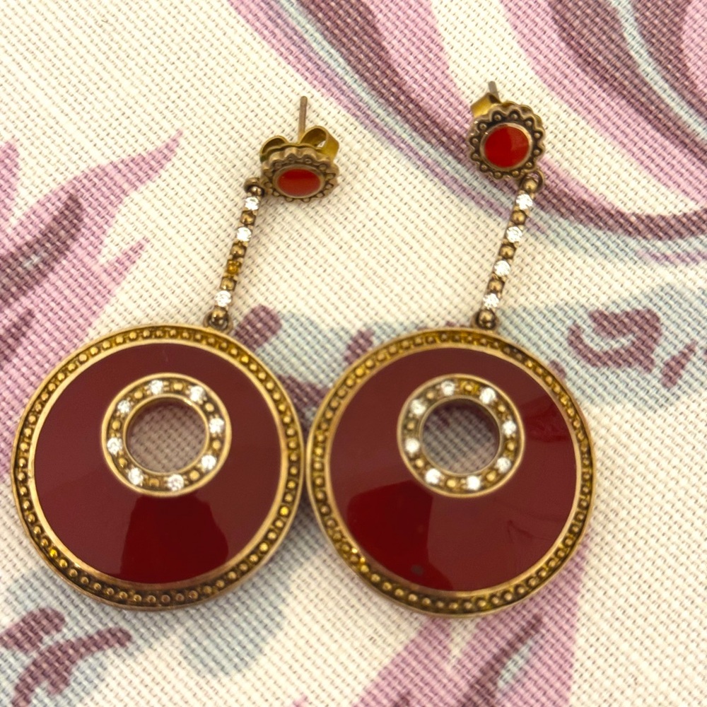 Miriam salat red and gold statement earring.